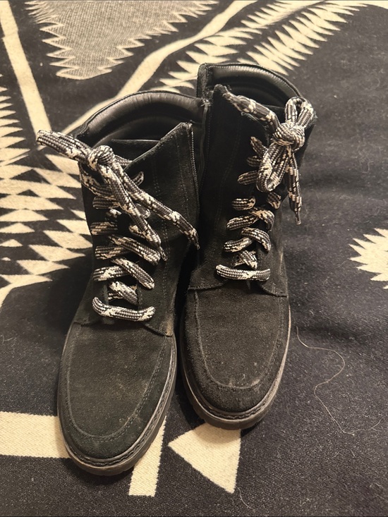 Aquatalia Shoes - Winter Black Suede Lace-Up Boots